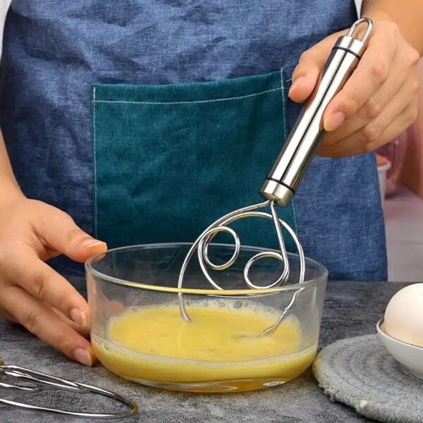 Manual Non Stick Steel Flour Cream Mixer Beater | Dough Whisk Mixer, Kitchen Baking Blender Tool