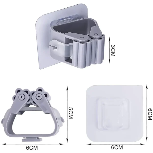 1 Pc Mop And Broom Self Adhesive Holder Wall Mount Magic Hanger Organizer