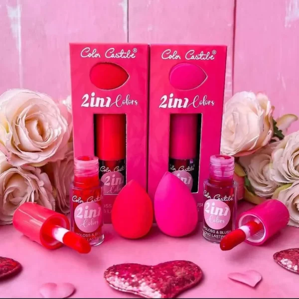 Moccallure Professio2 In 1 Makeup Deal – Color Castile Lip Gloss & Blush | Liquid Beauty Combo | Long-lasting Radiance | Dual-use Magicnal 18-colors Lipstick Kit – Long-lasting, Hydrating & Compact | Unisex Makeup Set (copy)