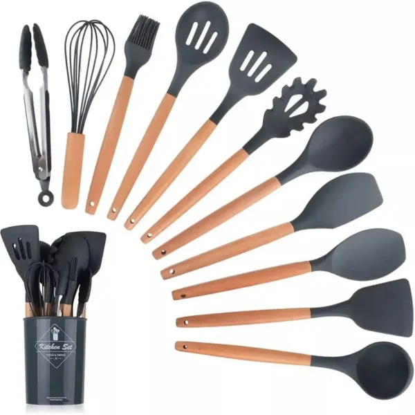 12 Pcs Silicone Cooking Utensils Kitchen Utensil Set | Heat Resistant Kitchen Non Toxic Spatula Set With Turner Tongs,spoon